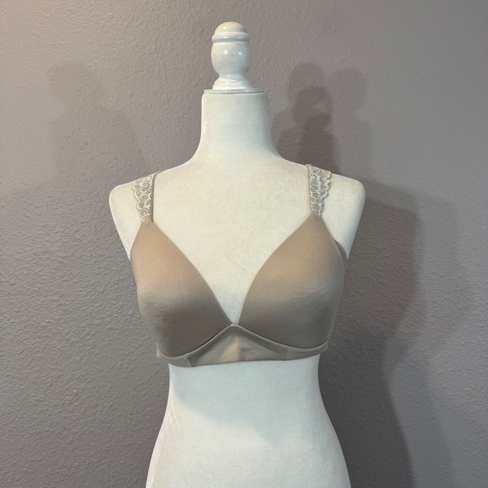 Aerie Women's Size 36C Tan Sunnie Wireless Lace Straps Real Good Bra